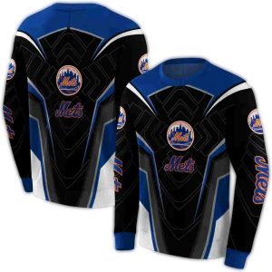 New York Mets Futuristic Pattern All-Over Print Sweatshirt For Fans