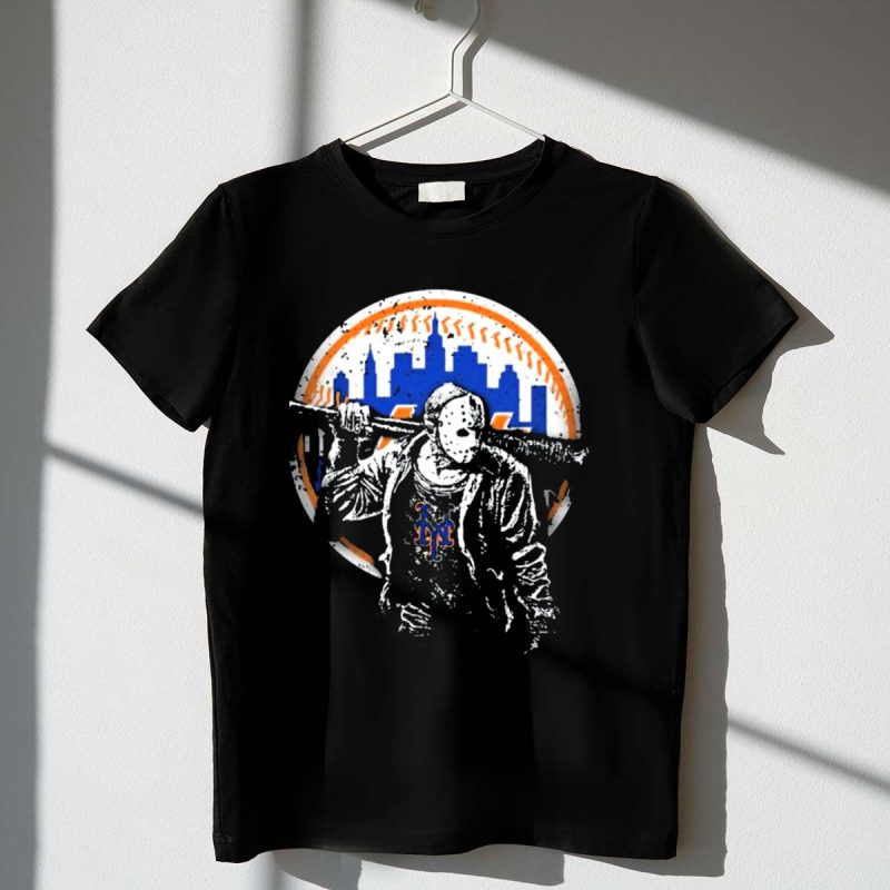 New York Mets Halloween Jason Voorhees Baseball Crossover T Shirt t shirt 1 1