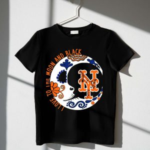 New York Mets 'I Love You To The Moon' Black T-Shirt For Fans