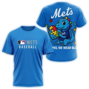 New York Mets April We Wear Blue All-Over Print T-Shirt