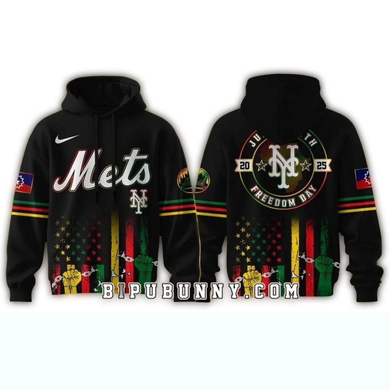 New York Mets Juneteenth Freedom Day All over Print Hoodie 1
