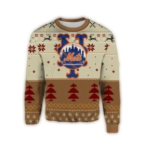 New York Mets Logo Holiday Sweatshirt - Festive Ugly Sweater Design