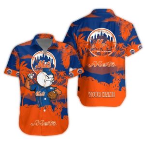 New York Mets Mascot Tropical Hawaiian Shirt For Baseball Fans