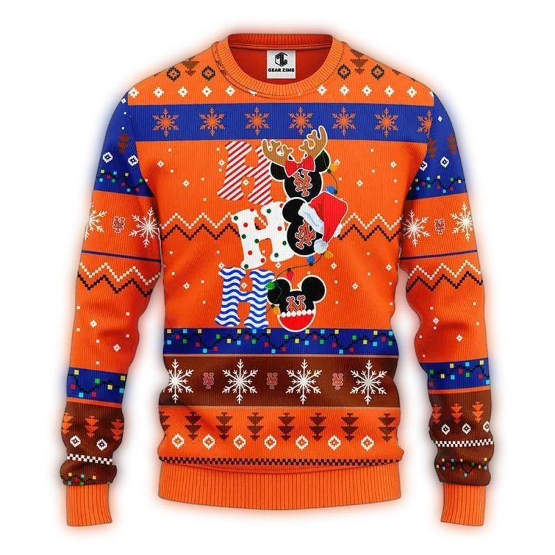 New York Mets Mickey Hohoho Christmas Ugly Sweater 1