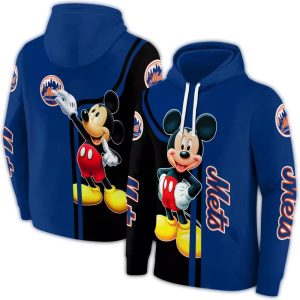 Mickey Mouse All-Over Print Hoodie For New York Mets Fans