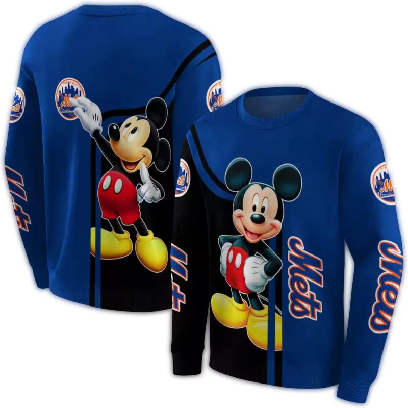 New York Mets Mickey Mouse All over Print Sweatshirt 1