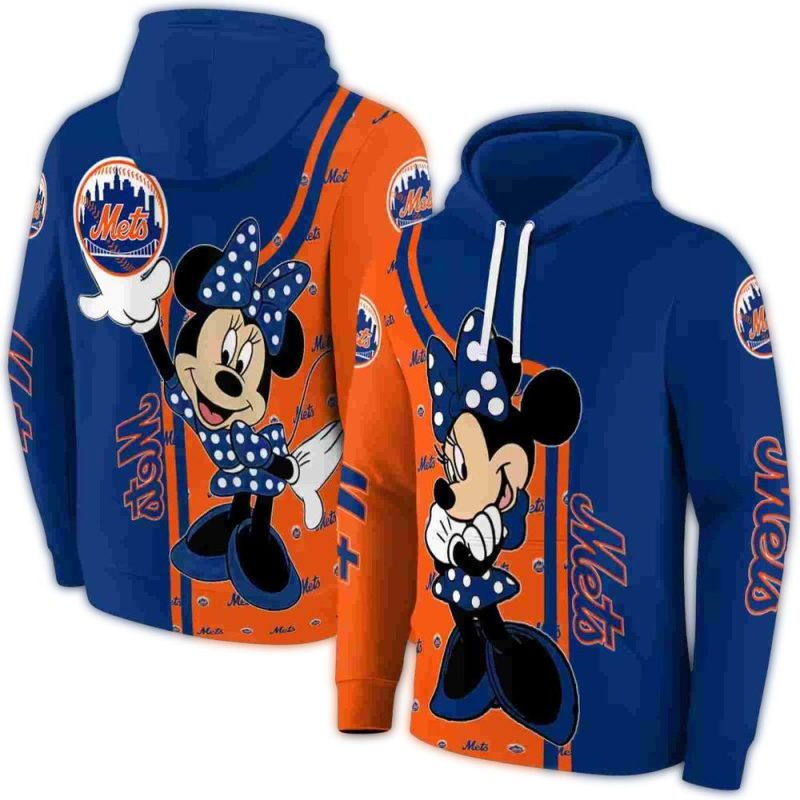 New York Mets Minnie Mouse All over Print Hoodie 1