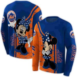 New York Mets Minnie Mouse Sweatshirt - All Over Print Design