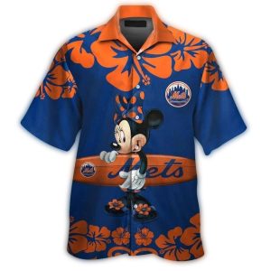 New York Mets Minnie Mouse Floral Surf Hawaiian Shirt For Summer Fun