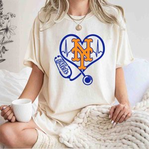 New York Mets Nurse Heartbeat Stethoscope T-Shirt - Perfect For Fans!