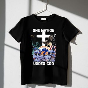 New York Mets Liberty Eagle Flag T-Shirt For Baseball Fans