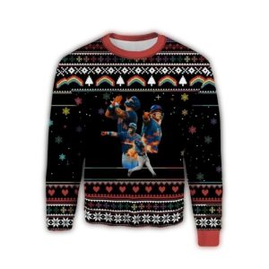 New York Mets Players Celebration Ugly Christmas Sweater For Fans