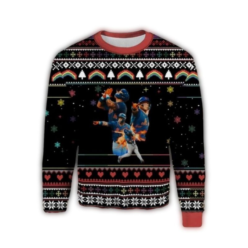New York Mets Players Celebration Ugly Sweater 1