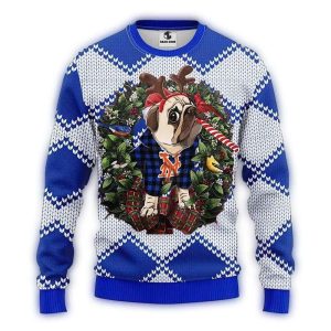New York Mets Christmas Ugly Sweater For Dogs - Festive Pet Apparel