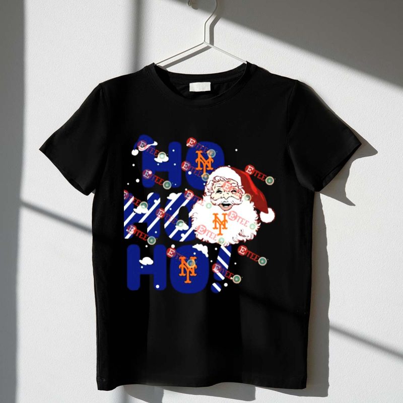 New York Mets Santa Claus Ho Ho Ho Christmas Festive T Shirt t shirt 1 1