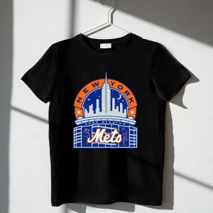 New York Mets Shea Stadium Skyline Moon & Stars T-Shirt For Fans