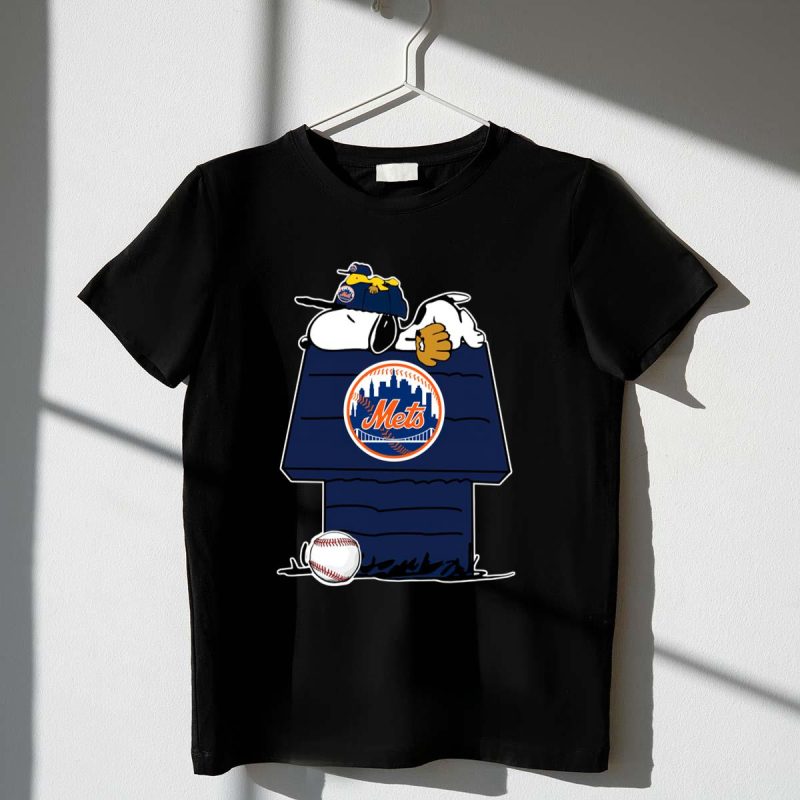 New York Mets Snoopy And Woodstock Resting Together Shirt t shirt 1 1