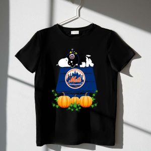 New York Mets Snoopy Pumpkin House T-Shirt For Fans