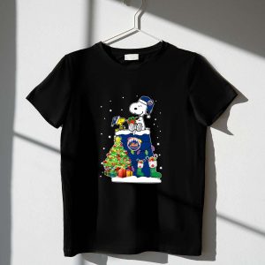 New York Mets Snoopy & Woodstock Christmas T-Shirt For Fans