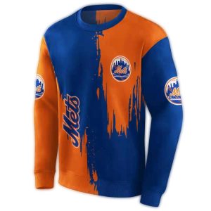 New York Mets Splatter Print Sweatshirt - All Over Design
