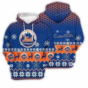 New York Mets Ugly Christmas All-Over Print Hoodie For Football Fans