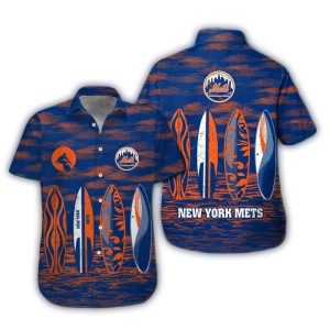 New York Mets Tropical Hawaiian Shirt For Beach & Surf Lovers