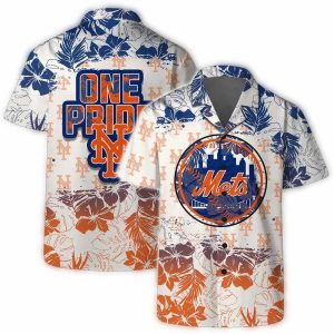 New York Mets One Pride Hawaiian Shirt - Team Logo Casual Wear