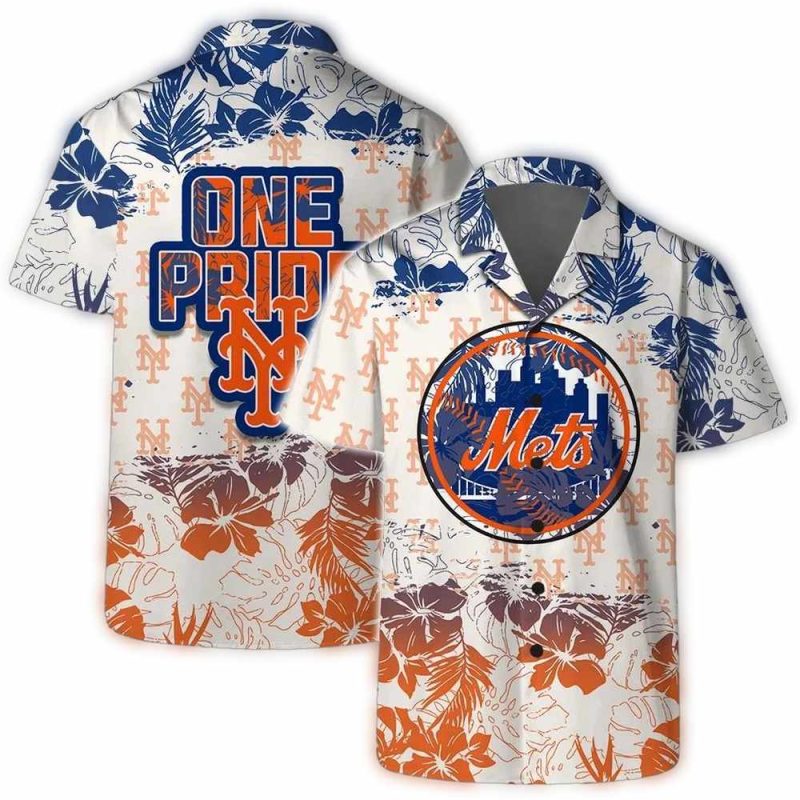 New York Mets Team Logo One Pride Hawaiian Shirt 1