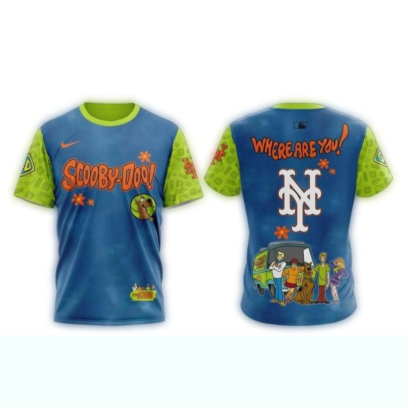 New York Mets X Scooby Doo All over Print T Shirt 1