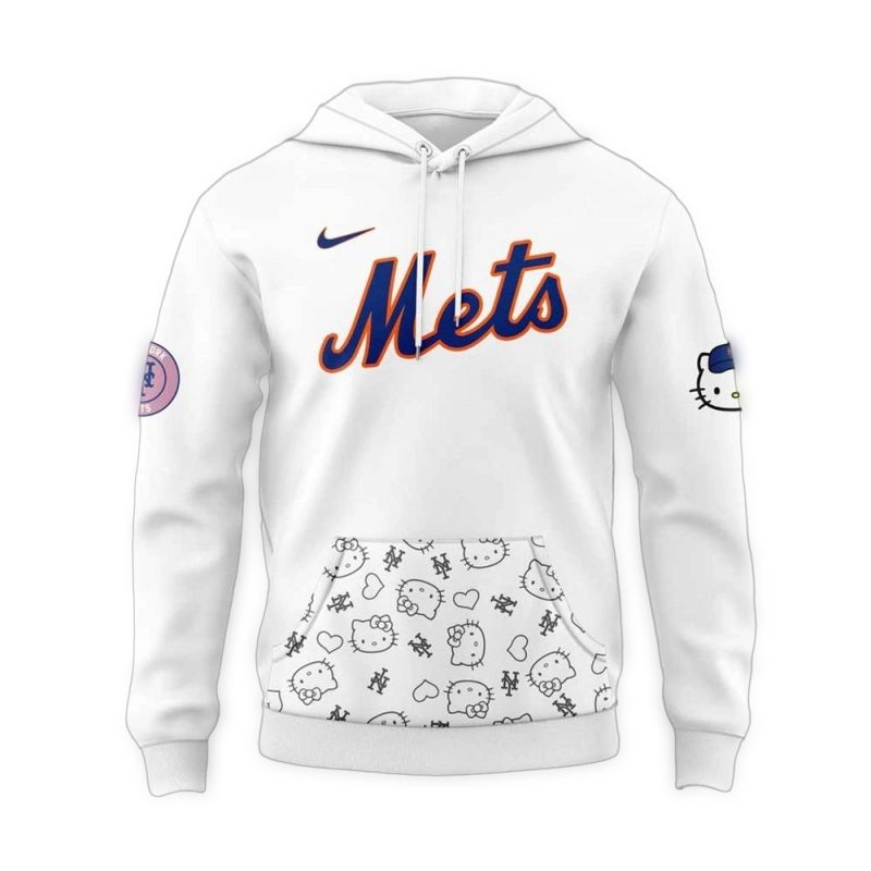 New York Mets x Hello Kitty Baseball All over Print Hoodie 1