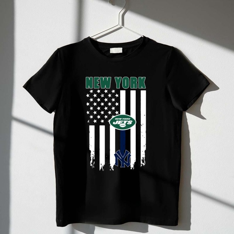 New York New York Jets New York Yankees american flag t shirt 1 1