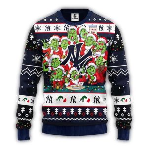 New York Yankees Grinch Christmas Ugly Sweater For Holiday Cheer