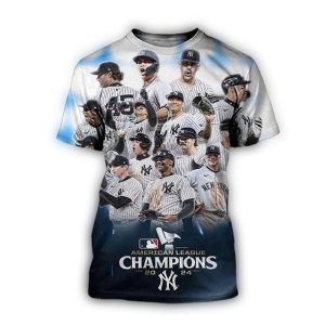 New York Yankees 2024 Alcs Champions All Over Print T-Shirt