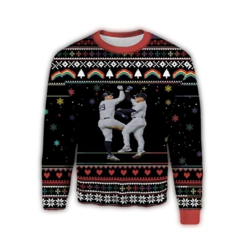 New York Yankees 99 High Five Ugly Christmas Sweater 1