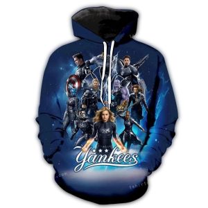 New York Yankees Avengers All-Over Print Hoodie For Fans