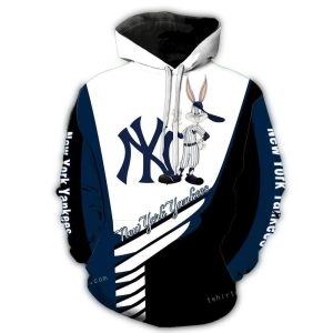 New York Yankees Bugs Bunny All-Over Print Hoodie For Fans