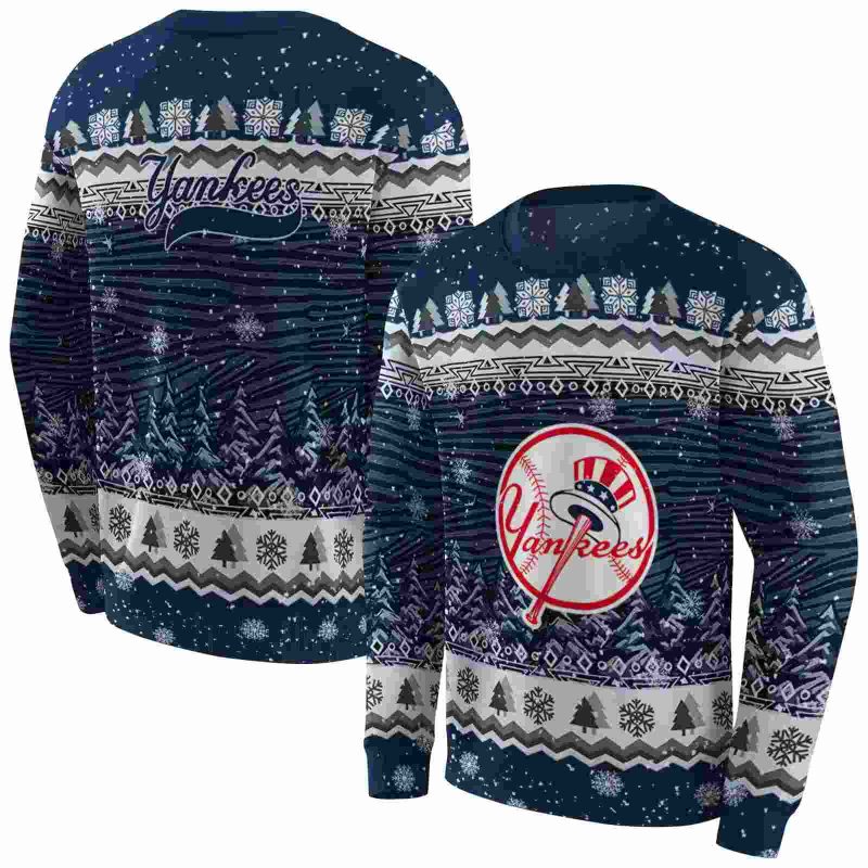 New York Yankees Christmas Trees AOP Sweatshirt 1