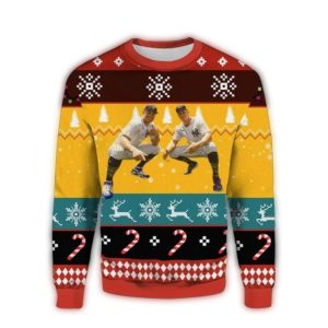 Colorful New York Yankees Player Pose Ugly Christmas Sweater