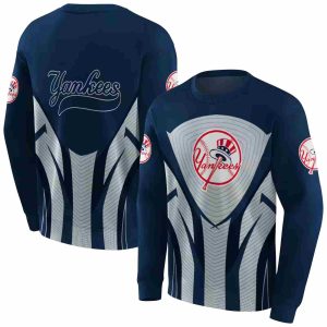 New York Yankees All-Over Print Sweatshirt With Concentric Line Design