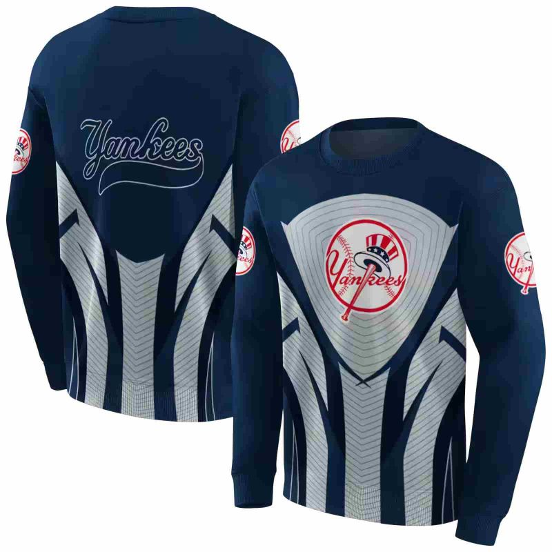 New York Yankees Concentric Lines AOP Sweatshirt 1