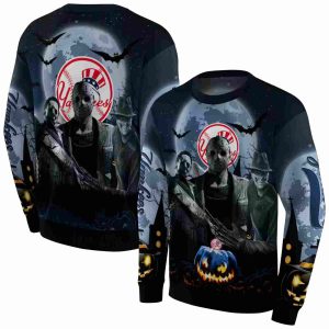 New York Yankees Friends Halloween Vibes All Over Print Sweatshirt