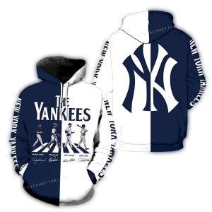 New York Yankees All Over Print Hoodie - Road Player Signature Design
