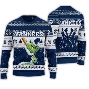 New York Yankees Grinch Stolen Christmas Ugly Sweater For Holiday Cheer