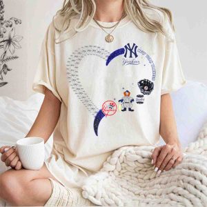 New York Yankees Heart Baseball Graphic T-Shirt For Fans
