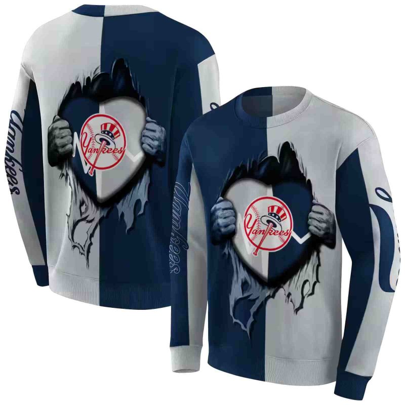 New York Yankees Heartbeat Graphic AOP Sweatshirt 1