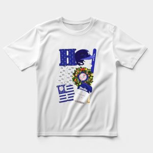 New York Yankees Christmas T-Shirt With Ho Ho Ho Design & Baseball Bat