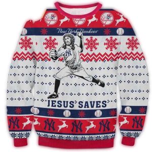 New York Yankees Jesus Saves Holiday Sweater For Fans