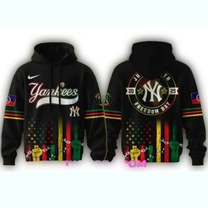 New York Yankees Juneteenth All Over Print Hoodie - Celebrate Freedom In Style