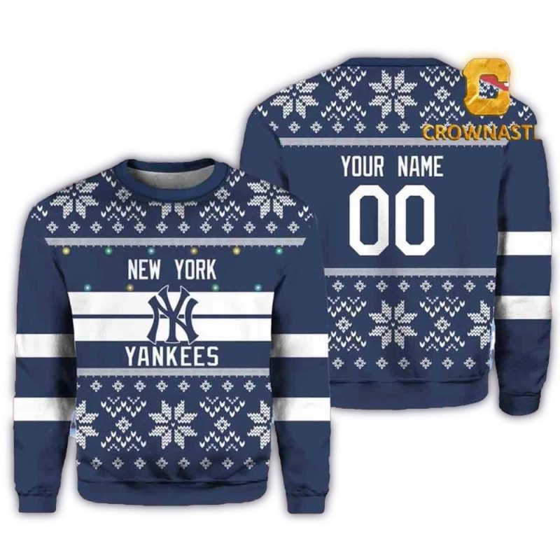 New York Yankees MLB Custom Name Christmas Holiday Ugly Sweater