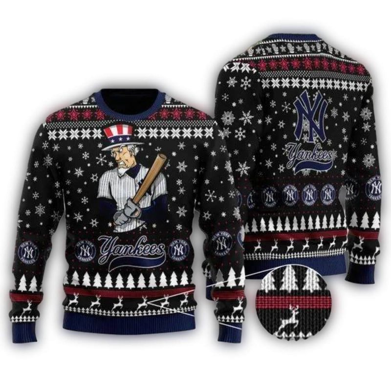 New York Yankees Mascot Ugly Christmas Sweater 1